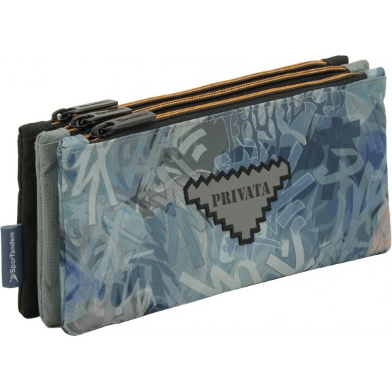 Independent 3 pockets Pencil pouch plus